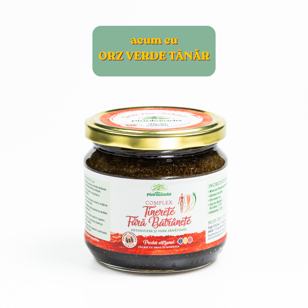 Supliment natural Complex Tinerete fara Batrânete pentru sanatatea inimii si detoxifiere cu ingrediente bio